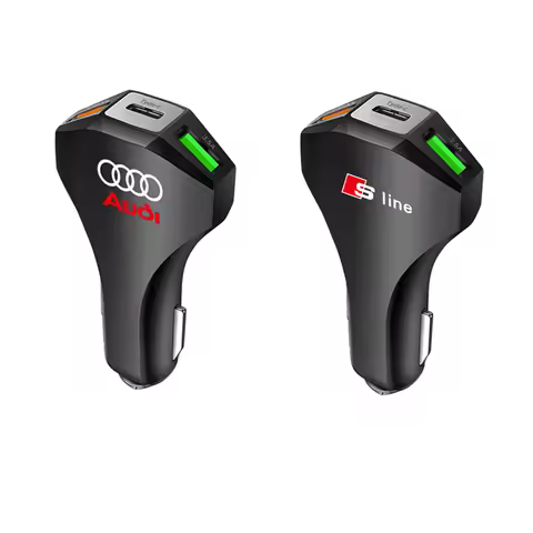1Pcs Car Charger PD QC3.0 Smart Phone GPS Ipad Adapter Accessories For Audi Sline RS Quattro 8V A3 A