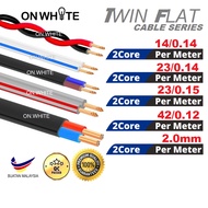 [ Per Meter ] Twin Flat 2Core Wire Cable /Speaker cable /Temporary wire / Twin twist (100% Pure Copp