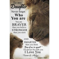 1Pcs Print Multi Size To My Daughter Poster Lion Father and Daughter Inspiration Quotes Art Print Si