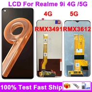 จอ LCD แบบดั้งเดิม6.6 "สำหรับ Realme 9i 4G 5G RMX3612 RMX3491จอแสดงผล LCD แบบสัมผัสหน้าจอกระจกกันรอย