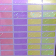 Waterproof Rainbow Glitter Dots Sticker Name Label