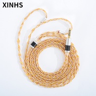 XINHS-13 IEM สายสัญญาณเสียงผสมสีเงินและทองแดง MMCX/0.78/Tfz/qdc สำหรับชุดหูฟัง Android Meda SE535