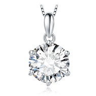 JewelryPalace Moissanite GRA D Color 1ct 1.5ct 2ct 3ct Round 925 Sterling Silver Pendant Necklace No
