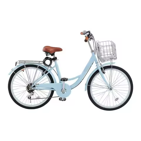 Leisure Bicycle 26-Inch For Cycling Exercise Shopping, Large Capacity Basket Rear Rack Adjustable Se