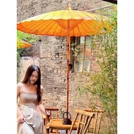 Weide Making Tea Large Oil Rainproof Plant Paper Umbrella Furnace Base Retro Courtyard Umbrella Hand