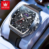 นาฬิกาข้อมือชาย Olevs 2025 นาฬิกาข้อมือชายแบบมือกลไก นาฬิกาข้อมือทรงสี่เหลี่ยมกลม นาฬิกาข้อมือกันน้ำ