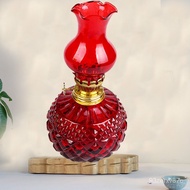 🚓Retro Nostalgic Furnishings Glass Kerosene Lamp Crafts Crystal Lamp Vintage Kerosene Glass Lamp Old-Fashioned Oil Lamp