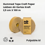 Lakban air / Eco Friendly Gummed Tape Pulpable ramah lingkungan