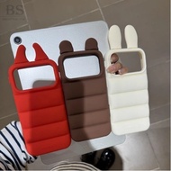 Creative Solid Color Down Jacket Small Ear Shock-resistant Suitable for iPhone 17 16 15 14 13 Pro Ma