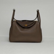 HERMES Lindy3018大象灰TC皮A刻金扣肩背包