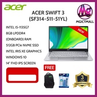 ACER SWIFT 3 (SF314-511-51YL) INTEL CORE I5-1135G7 8GD4 512SSD WIN10H (WITH OFFICE)
