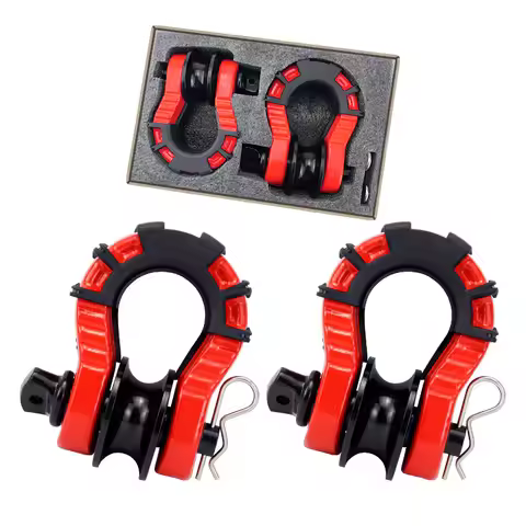 2PCS Shackles Pulley Upgrade 3/4" D Ring Shackle 70548 lbs Break Strength with 7/8" Pin for Use with