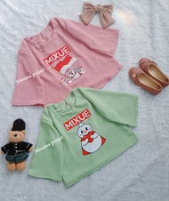 Minama project01 Baju Atasan pakaian Anak mixue Barbie/Blouse crop top model kaos anak sablon mixue