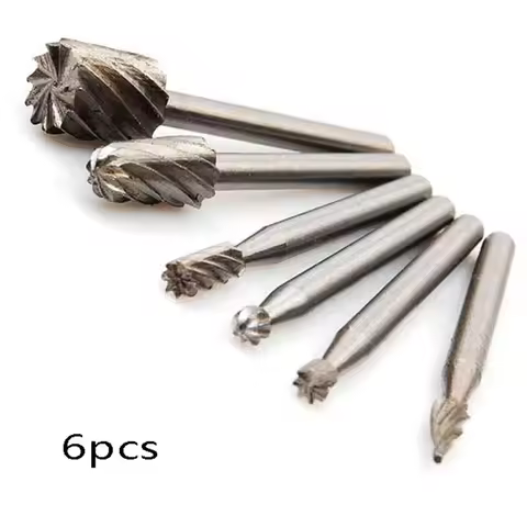 6Pcs HSS Routing Router Drill Bits Set Milling Cutter Rotary Burr Tool CNC Engraving Abrasive Tools 