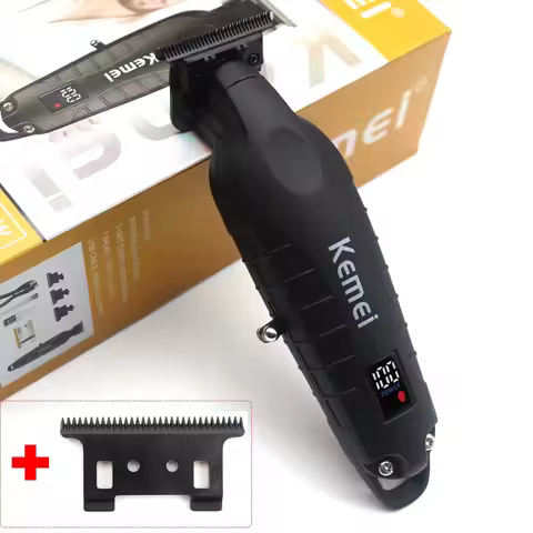 Kemei KM-2293 Salon Level Powder Metallurgical Blade Electric Scissors Hair Clipper 1200 MAh Lithium