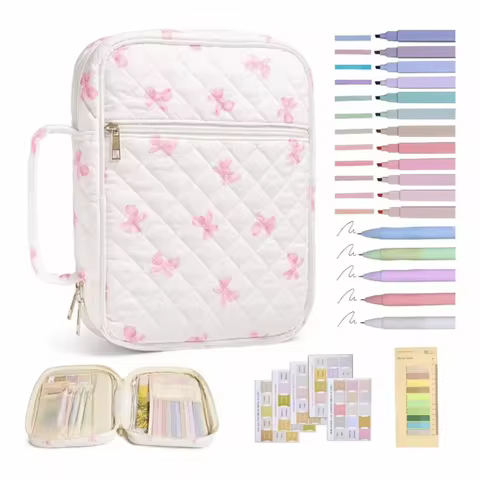 New Floral Design Bible Cover Case Zipper Pocket Handle Bible Cover Bag Bible Journaling Kit Church