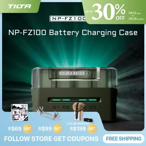 TILTA Camera FZ100 Battery Charging Station (4 Channel) Portable for Sony NP-FZ100/NP-FW50 DMW-BLK22