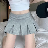 KEYINGNG   Váy Ngắn Chữ A Cạp Thấp Kiểu Mỹ Dáng Nhỏ Cho Nữ Mẫu Mới Chân Váy Chống Hở Thể Thao Xếp Ly