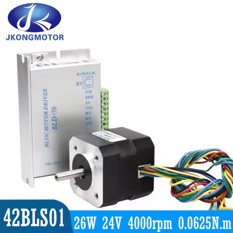 NEMA 17 BLDC motor 42 brushless DC motor 42BLS01 42*42*41mm 24V 26W 3 Phase 8-poles 1.8A BLDC Motor