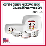 Corelle Premium Mickey Classic Square Dinnerware 8p Set/Corelle USA set/Rectangular Plate /Plate Set/ Dinnerware Corelle set/Mickey Mouse character kitchen/ Corelle Kitchen / kids Dinnerware Set/Corelle Dining Sets/Large bowl /Corelle bowl/Corelle set