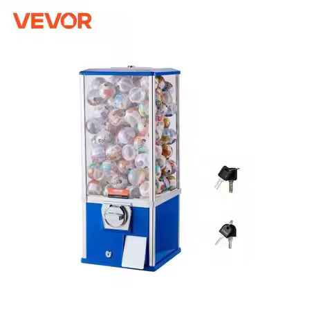 VEVOR 25inch Gumball Machine for Kids PS 230 Capsule Toys Rectangle Blue For Game Stores Coin Operat