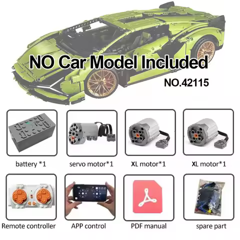 RC Motorized Motor for Lego Technic Lamborghini Sián FKP 37 42115/42110/42111/42083/42096/42143/4212