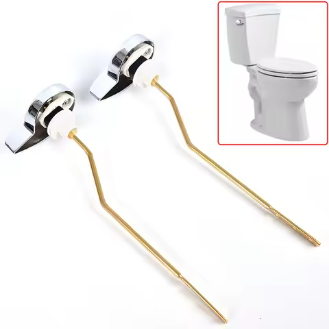 1 PC Toilet Tank Lever Side Mount Toilet Flush Lever Handle For Angle Fitting Toilet Tank Fittings
