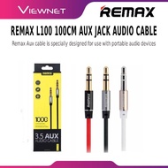 REMAX L100 100CM AUX JACK AUDIO CABLE 3.5MM M TO M AUDIO CABLE MICROPHONE & EARPHONE OTG CONVERTER A