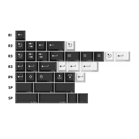 KBDFANS Doubleshot WOB/BOW PBT Cherry Profile Keycap Numpad Spacebar 40s International Kits