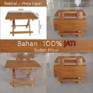 REKAL KAYU JATI PLITUR Meja Lipat Meja Ngaji Meja Belajar Meja Lipat Laptop Meja lipat Murah Meja lipat Kayu Jati super Meja kayu Jati Plitur