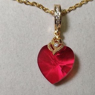 紅心水晶施華洛世奇吊墜頸鍊