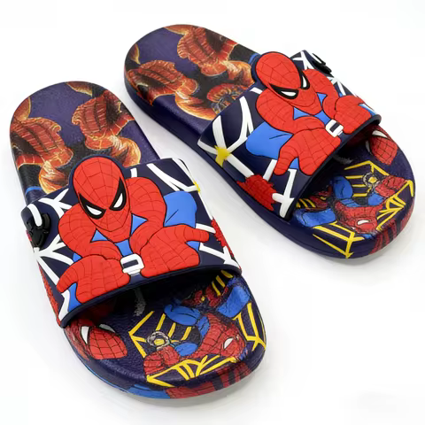 Marvel Kids'Slippers PVC Summer Flat Shoes For Boys Anti-slip Thick Bottom Beach Shoes Spider-Man De