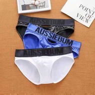 Men's briefs underwear Leather fabric breathable AUssiebum