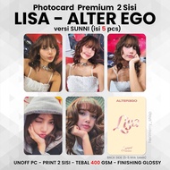 (ISI 5 PCS) Photocard LISA ALTER EGO - PC Premium 2 Sisi Kartu Kpop Merch Unofficial BP