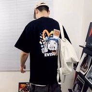 Evisu/God of Fortune 2026 Classic Round Neck Short-Sleeved T-Shirt Men Women New Style 100% Cotton C