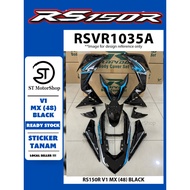 HONDA Rs-150r Rs150r V1V2 V3 MX (48) Black Grey Yellow Orange Cover Set Sticker Tanam Stripe Tanam R