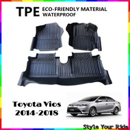 DSTWEI TPE Car Mat Car Carpet Karpet Kerete TPE compatible for TOYOTA VIOS 2014-2018