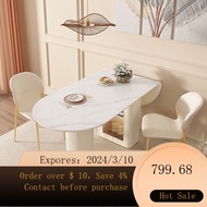 superior productsStone Plate Dining Tables and Chairs Set Foldable Light Luxury Modern Simple Small Apartment Cream Styl