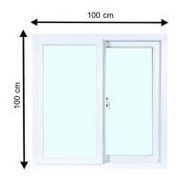 หน้าต่างเลื่อน UPVC S-S MHOLARN 100X100 ซม. สีขาว (1245002)