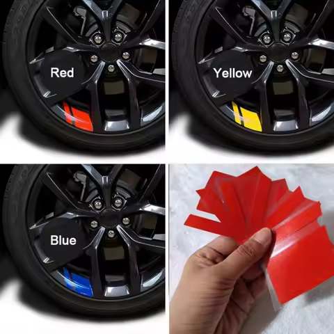 6/4PCS Reflective Car Wheel Decal Sticker Pressure Adhesive Auto Red Accessories Car Stickers Wheel 