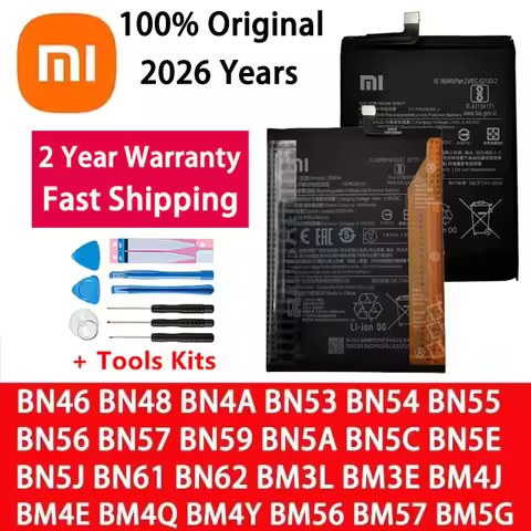 Original BM56 BN62 Battery For Xiaomi Pocophone POCO Redmi Note M2 F3 X3 mi 3 M3 K40 X4 X5 5 6 7 8 8