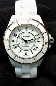 CHANEL 香奈兒 J12 H0970 White Ceramic 白陶瓷 自動上鏈 38mm 錶節齊全 97%新  (有現貨)