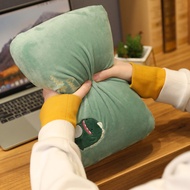 Soft Office Nap Pillow Portable Memory Foam Black Travel Lumbar Pillow Plush Coral Velvet 32x22cm Kids Cushion Sleeping Dolls