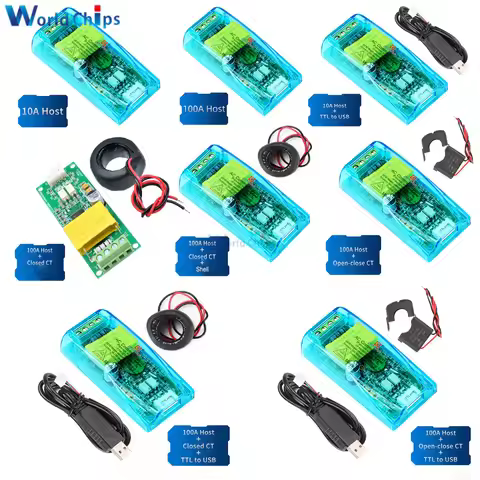 PZEM-004T AC Digital Multifunction Meter Volt Amp Current Test Module Open-close/Closed CT AC80-260V