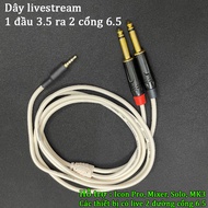 High quality 6.5 livestream cable for icon upod pro, focus rite, mixer F4,F7,G4... great mono sound