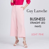 Guy Laroche กางเกงตรุษจีน กางเกงทำงานผู้หญิง คิง สูทติ้ง ขายาว ทรงกระบอก สีชมพูอ่อน (GAH1LP)