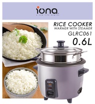 Iona 0.6L Rice Cooker and Warmer with Steamer - GLRC061 (1 Year Warranty)