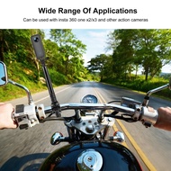 PINGWEN Clamp Bracket Mount Motorcycle Monopod Selfie Stick Insta360 - 556PU817 - Black