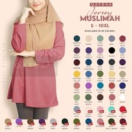 QAYRAA P4 Jersi Muslimah Cutting A Microfiber Jersi Sukan-Size 2XL-5XL/Black/DustyRose/Grey/Navy/Gre