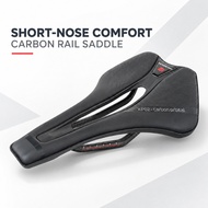 Short Nose Bike Saddle Hollow Breathable Bicycle Seat Carbon/CrMo Rail Lightweight Road MTB 241x142m